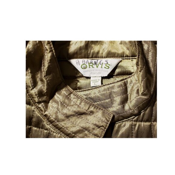ORVIS Women's Quilted Jacket Size -L Metallic Olive Green - Picture 5 of 6